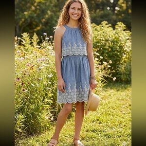 Beautiful Ivy + blu Chambray Halter Dress - Perfect for Spring & Summer!
